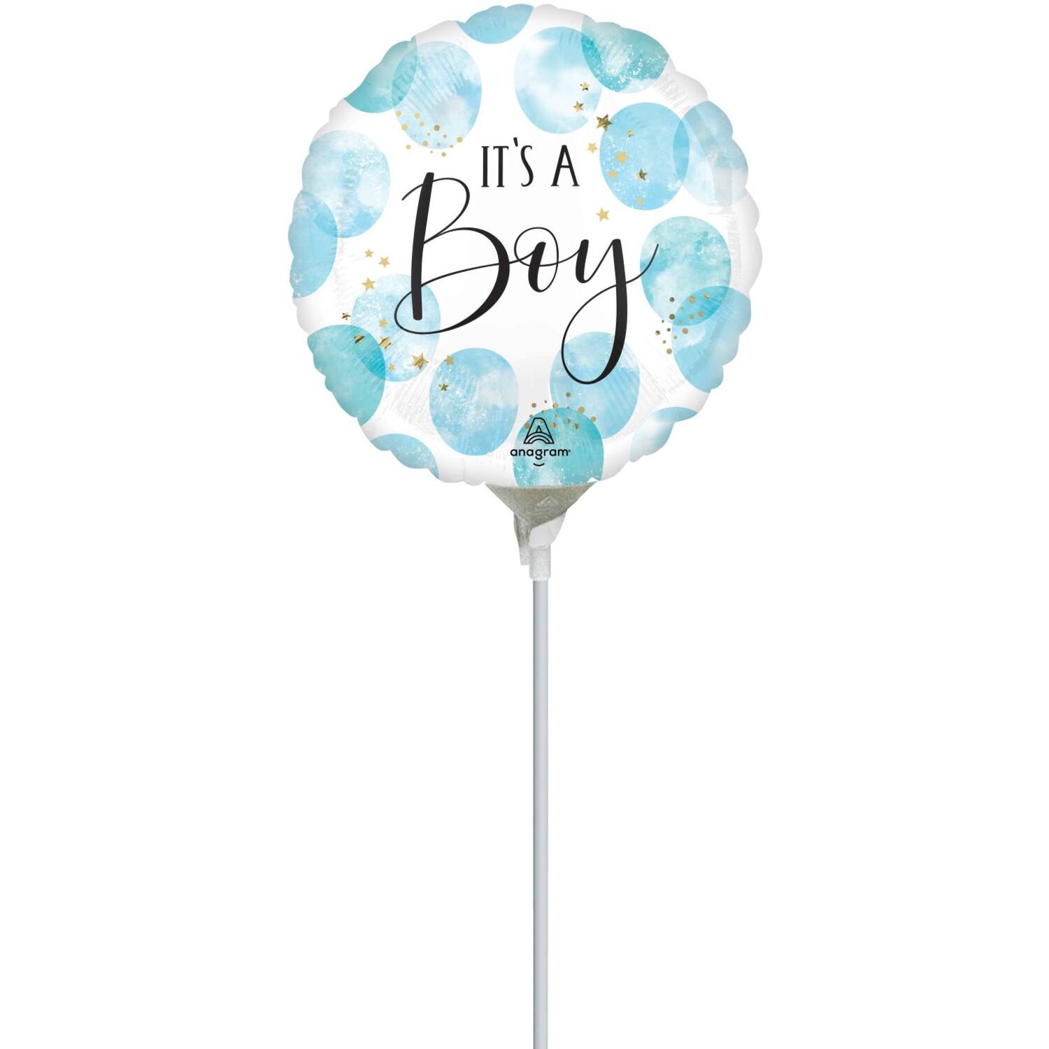Foil Balloon - Mini - "It's a Boy" - Watercolor - Blue - 23 cm
